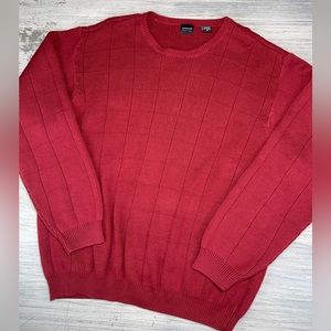 Arrow Sweater Extra Large Mens XL Long Sleeve Cherry Red Cotton Thick